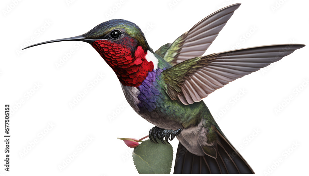 Fototapeta premium isolated hummingbirds, flowers, roses, spring illustration, transparent background, png, generative ai, horizontal, vertical