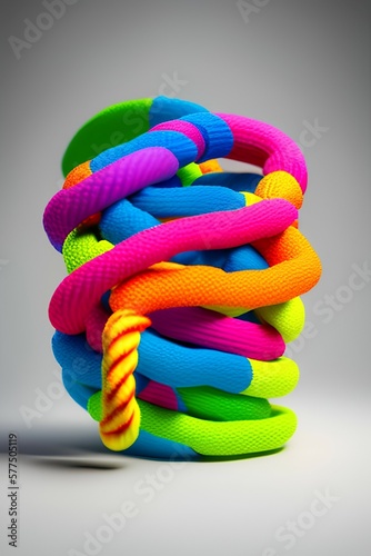 Wallpaper Mural Dog toy - colorful cotton rope for games, isolated on white background with copy space - generative ai Torontodigital.ca