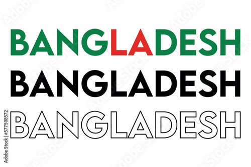 Bangladesh Text Design, Bangladesh flag