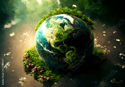 world environment and earth day concept with glass globe and eco friendly enviroment