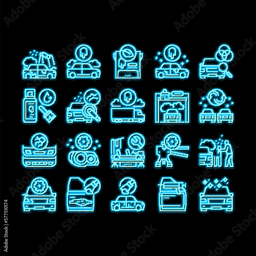 Car Painting Service neon glow icon illustration