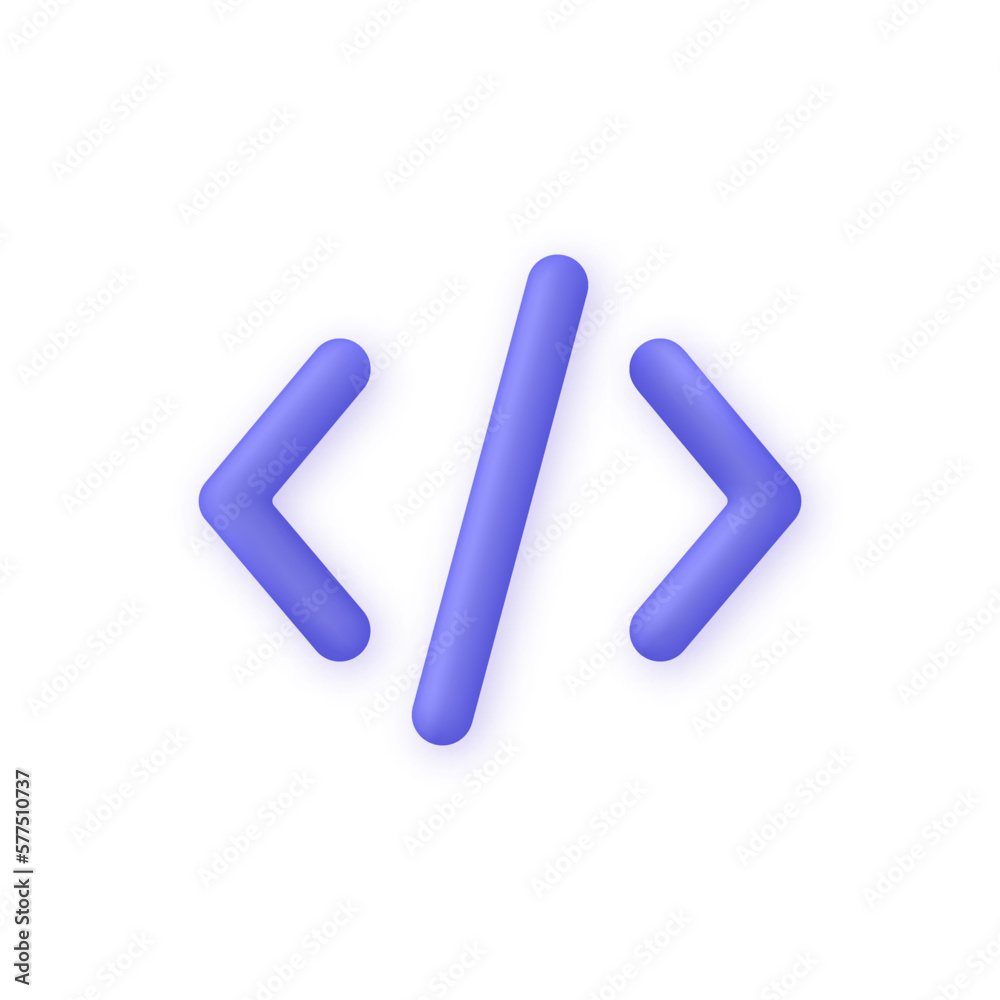 3D Programming code icon isolated on white background. Development and software concept. 3D Programming code icon isolated on white background. Development and software concept.