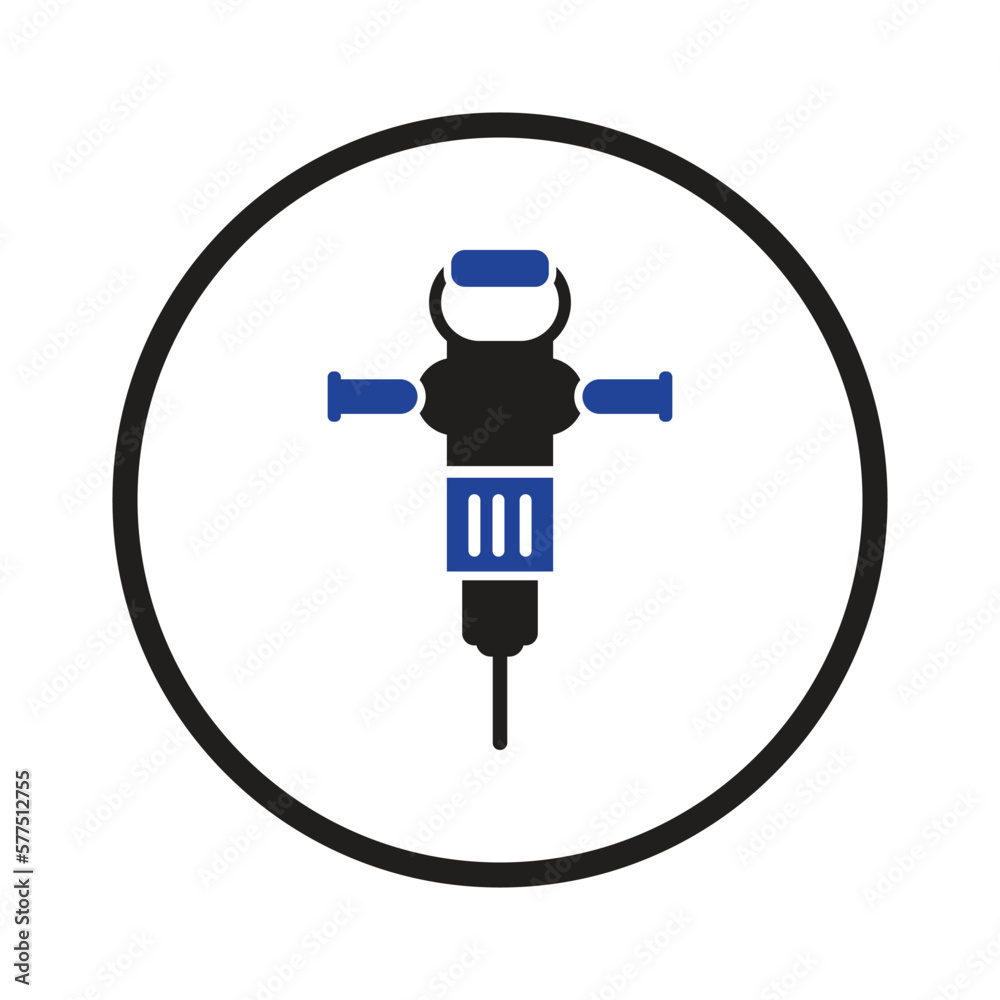 Fototapeta premium Electronic tools road drill icon