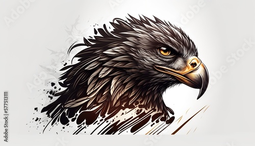 eagle illustration for tattoo or wall sticker photo