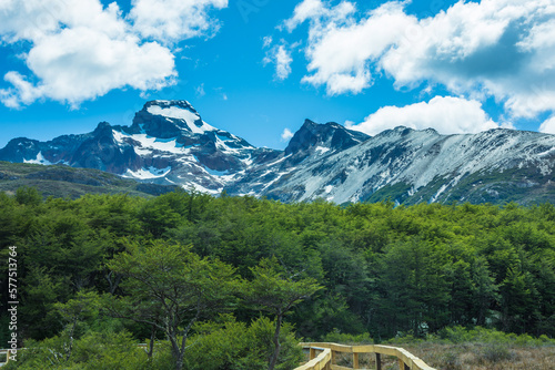 Landscape of Argentine Patagonia at the trail to Laguna Esmeralda (Emerald Lake) - Ushuaia, Argentina