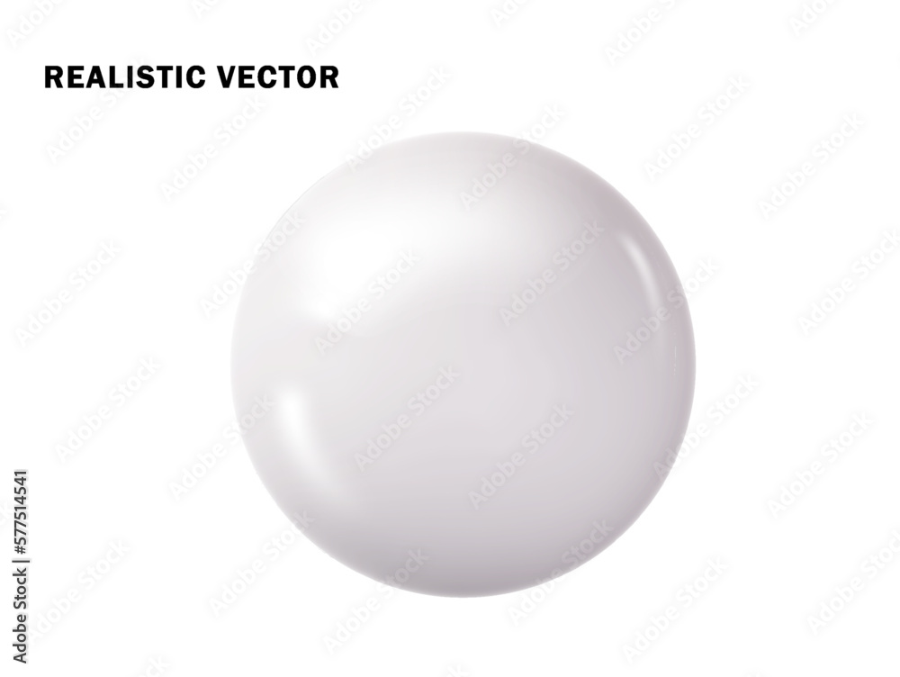 Pastel white ball realistic. Glossy 3d sphere ball isolated. Geometric figure of round sphere. Png
