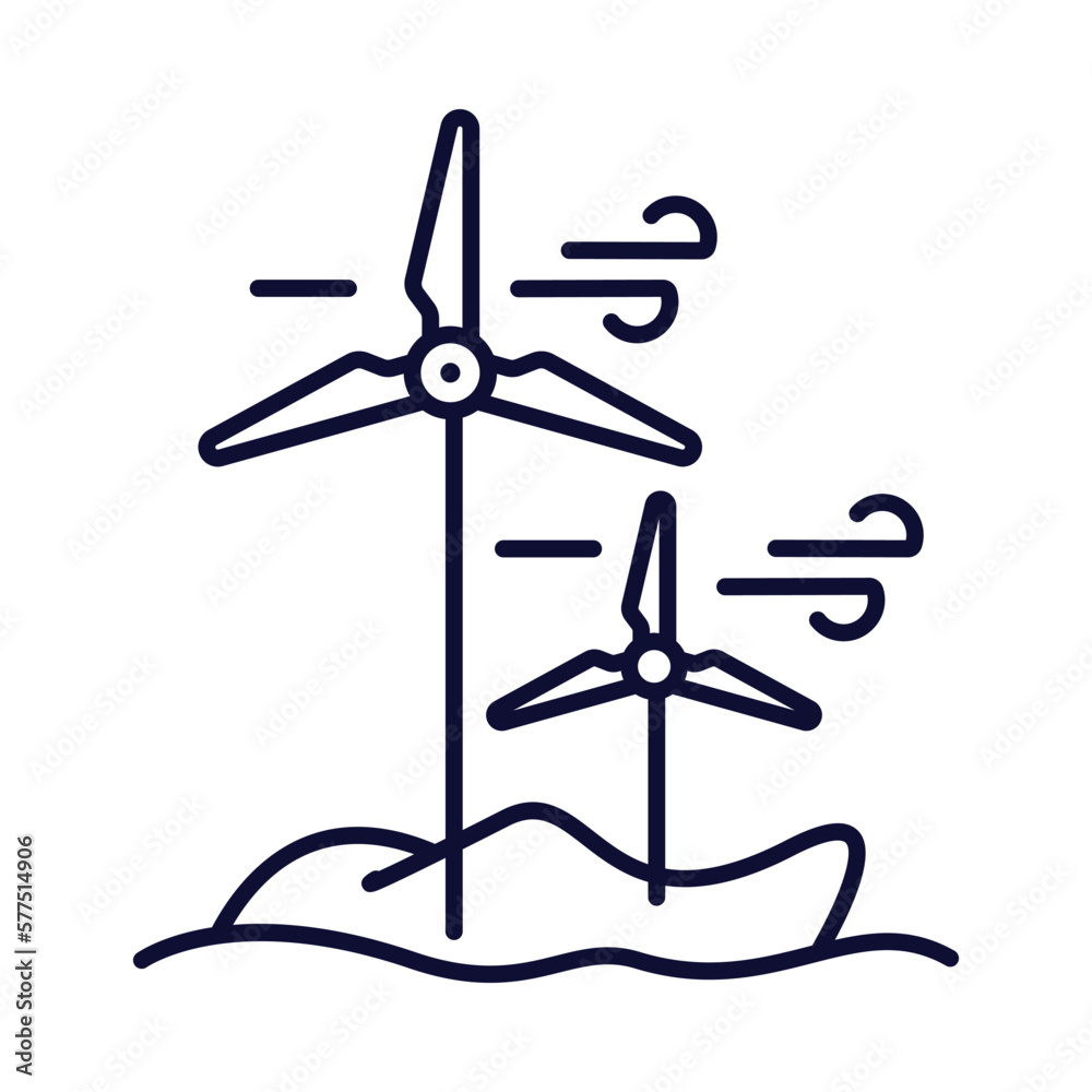 Turbine, eolic, Wind power energy icon