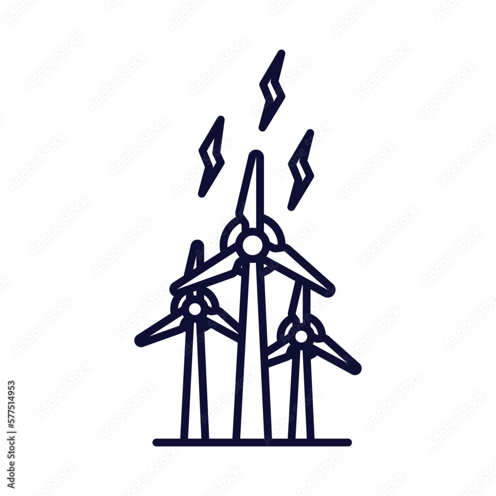 Turbine, eolic, Wind power energy icon