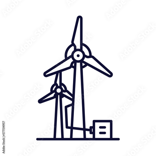 Turbine, eolic, Wind power energy icon