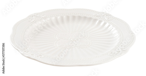 Canvas Print Empty vintage porcelain plate cutout