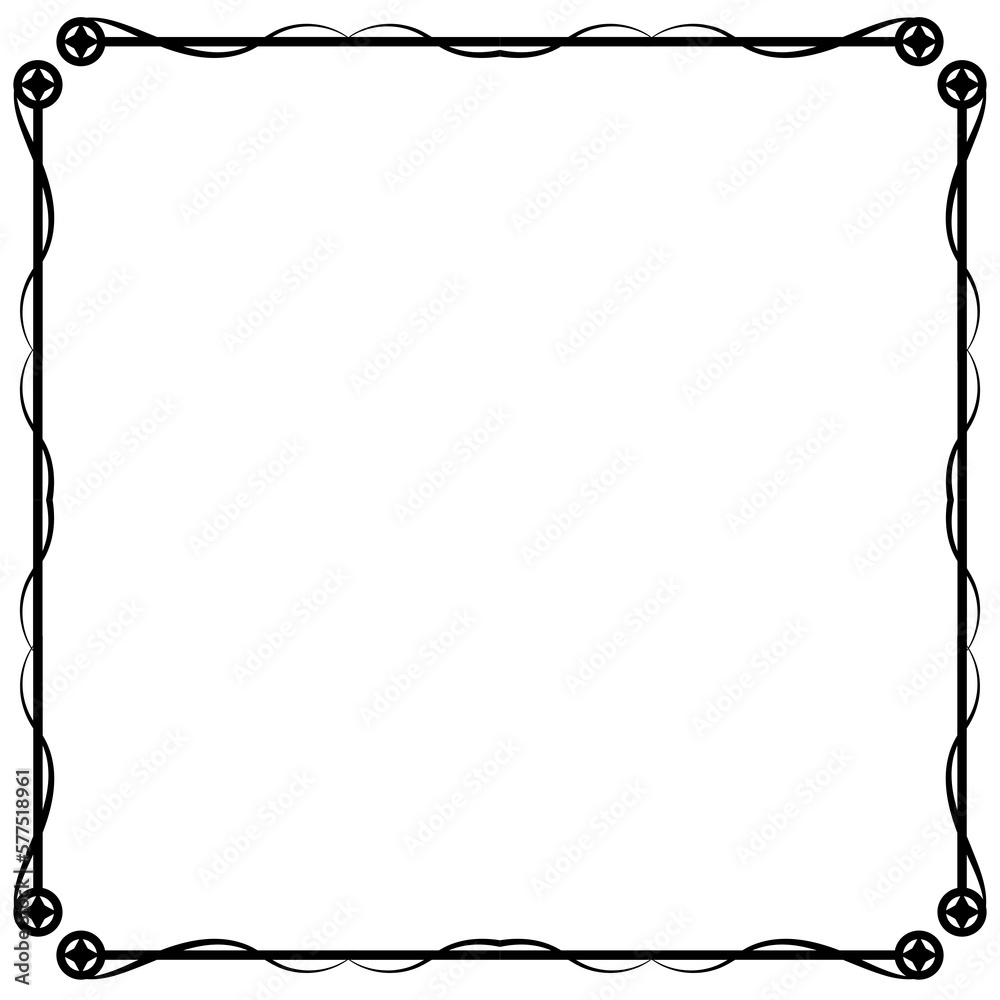 Artistic square border and frame Artistic square border and frame