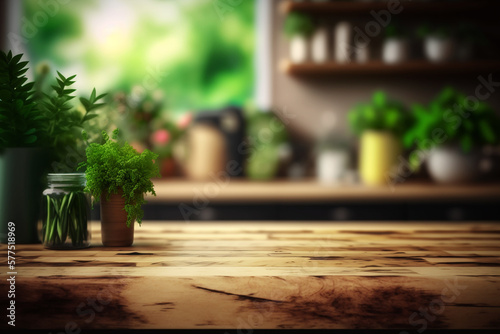 green plants on kitchen table