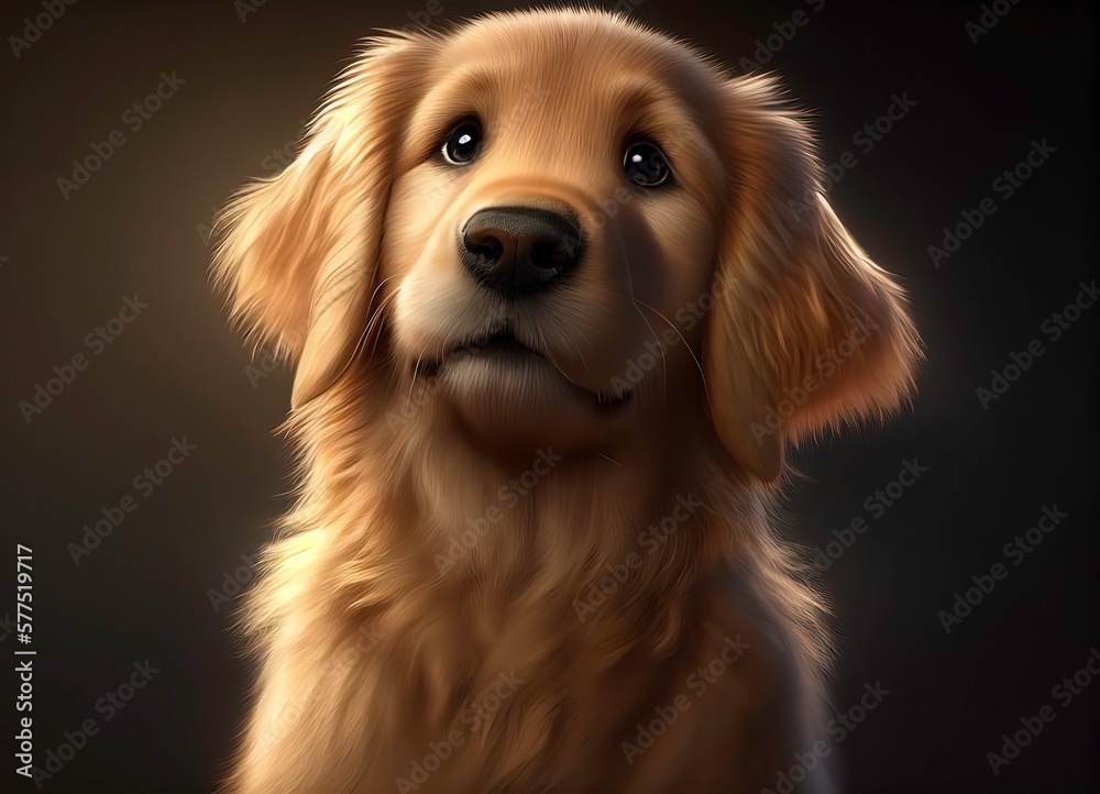 Golden retriever, cute golden retriever ,dog, cute , generated by ai Golden retriever, cute golden retriever ,dog, cute , generated by ai