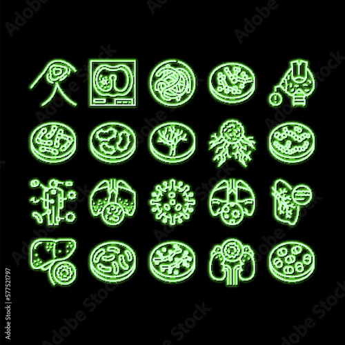 Bacteria Infection neon glow icon illustration
