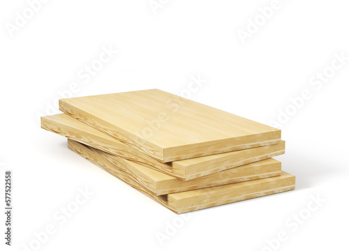 Фотография Wood panels for construction on a white background