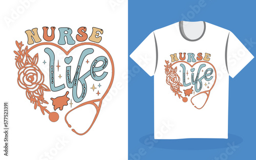 Nurse lettering typographic quotes t-shirt design