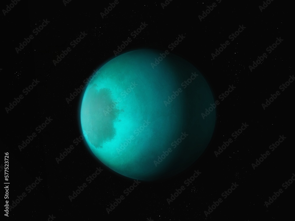 Fantastic exoplanet in space. Extrasolar planet with atmosphere, cosmos background. Fantastic exoplanet in space. Extrasolar planet with atmosphere, cosmos background.