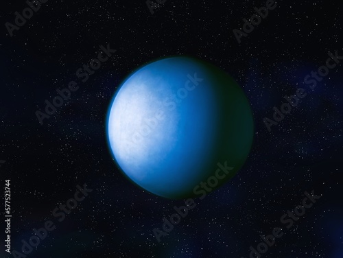 Twin Earth, sci-fi background. Extrasolar planet. Distant exoplanet in deep space.