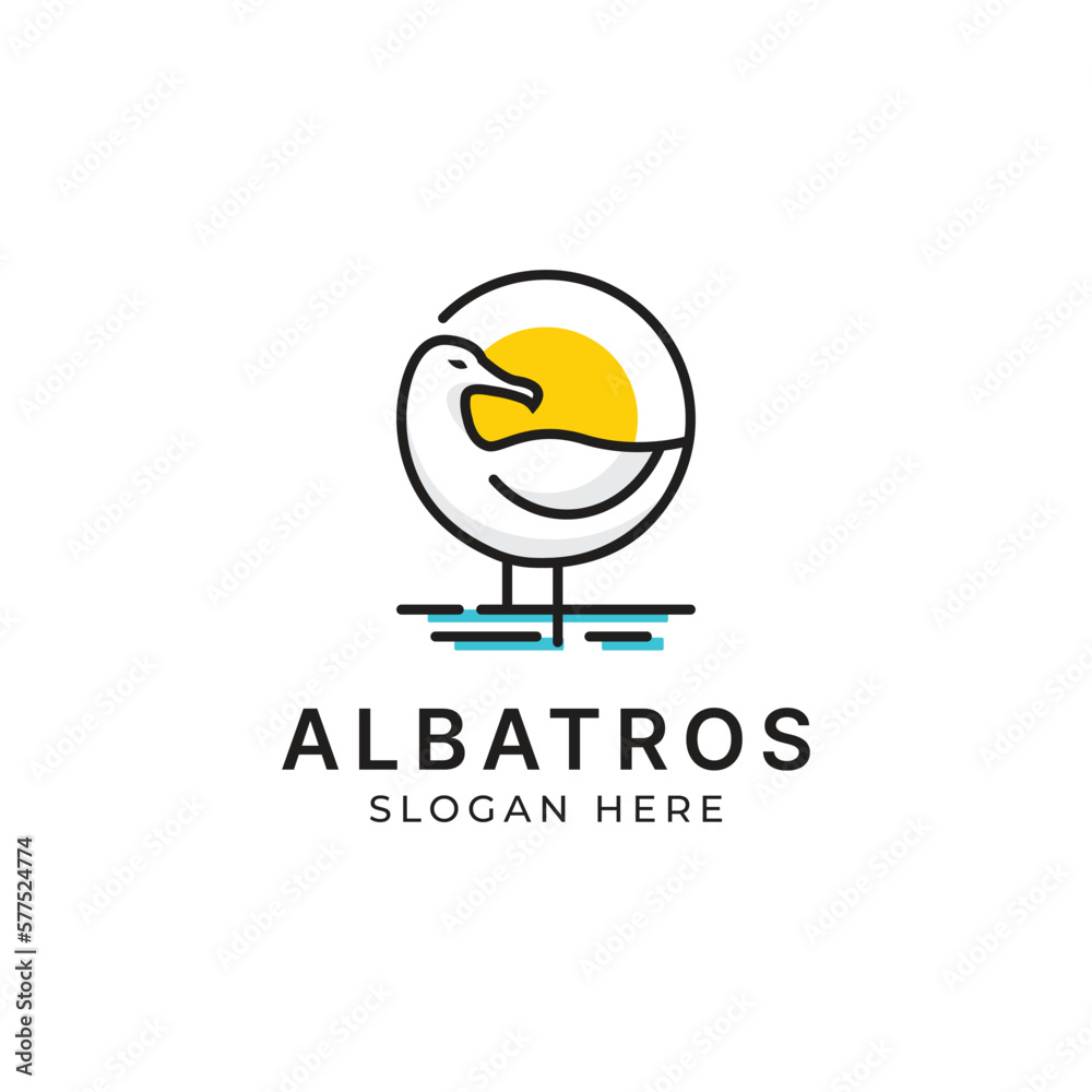 The albatross logo features a combination of circles, giving it a minimalist and modern look The albatross logo features a combination of circles, giving it a minimalist and modern look