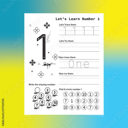 Learn the Number Worksheet 1