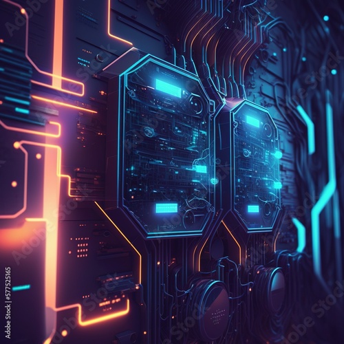 Generative Ai - circuit board background
