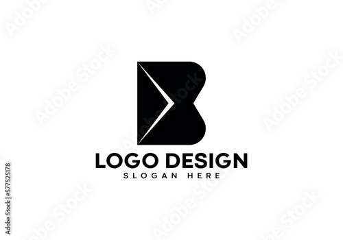 B letter with email bounce logo design on luxury background. B monogram initials letter logo concept. B letter icon design. B elegant and Professional black letter icon on white background.