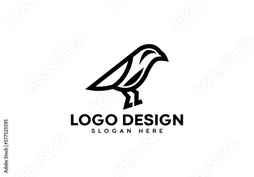 Bird with leg modern logo design on luxury background. Bird logo concept. bird icon design. Bird logo elegant and Professional on white background.
