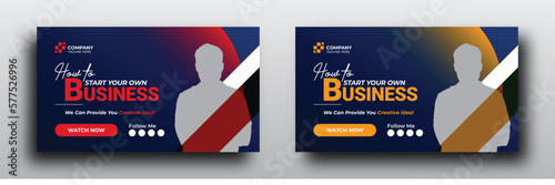 Business youtube video thumbnail with color variation