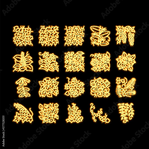 Vine Liana Exotic Growing Plant neon glow icon illustration
