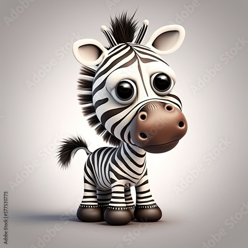  Cute Cartoon Zebra Holding a Blank Sign  generative ai