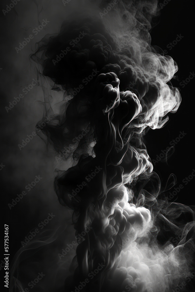 Fototapeta smoke on black background
