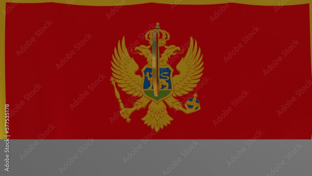 Bitcoin bouncing and spinning in front of Flag of Montenegro Bitcoin bouncing and spinning in front of Flag of Montenegro