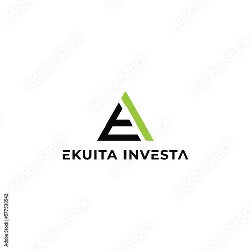 Abstract initial letter EI or IE logo in black-green color isolated in white background applied for real estate investment company logo also suitable for the brands or companies have initial name IE o