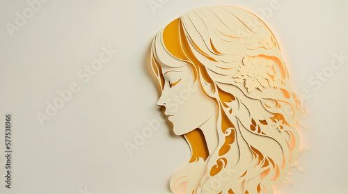 Female profile silhouette. AI generated image