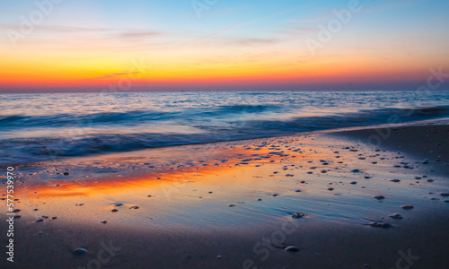 Calm Sea wallpaper with orange sunset colors