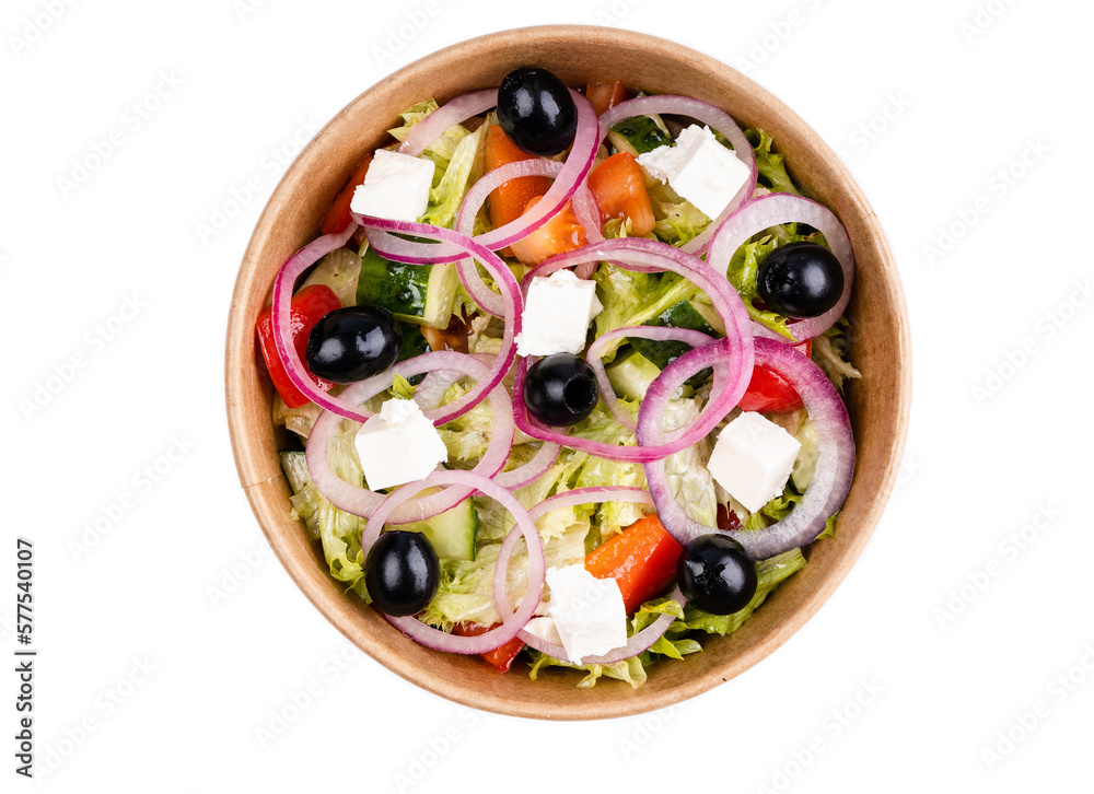 Greek salad for online restaurant menu on white background 1