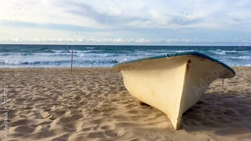 Wavy Mediterranean sea on sunset evening time in Skikda Algeria