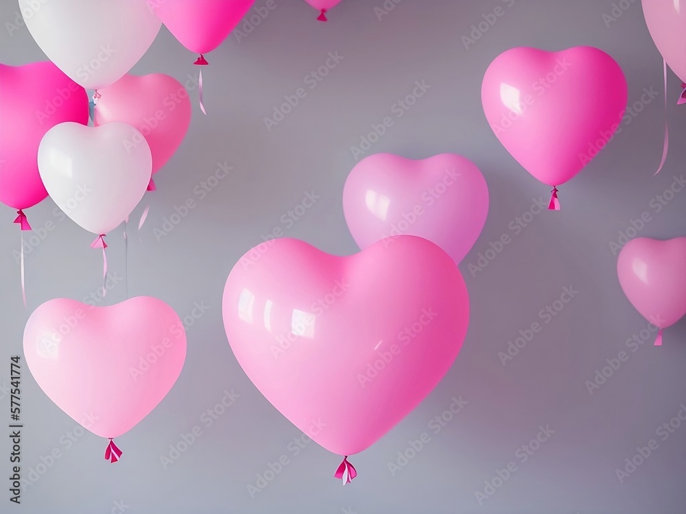Greeting card with a festive pink heart for women's day, holiday card for March 8, mother's day, valentine, generative ai