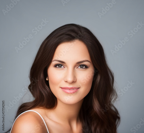 Portrait of smiling woman. Generative AI