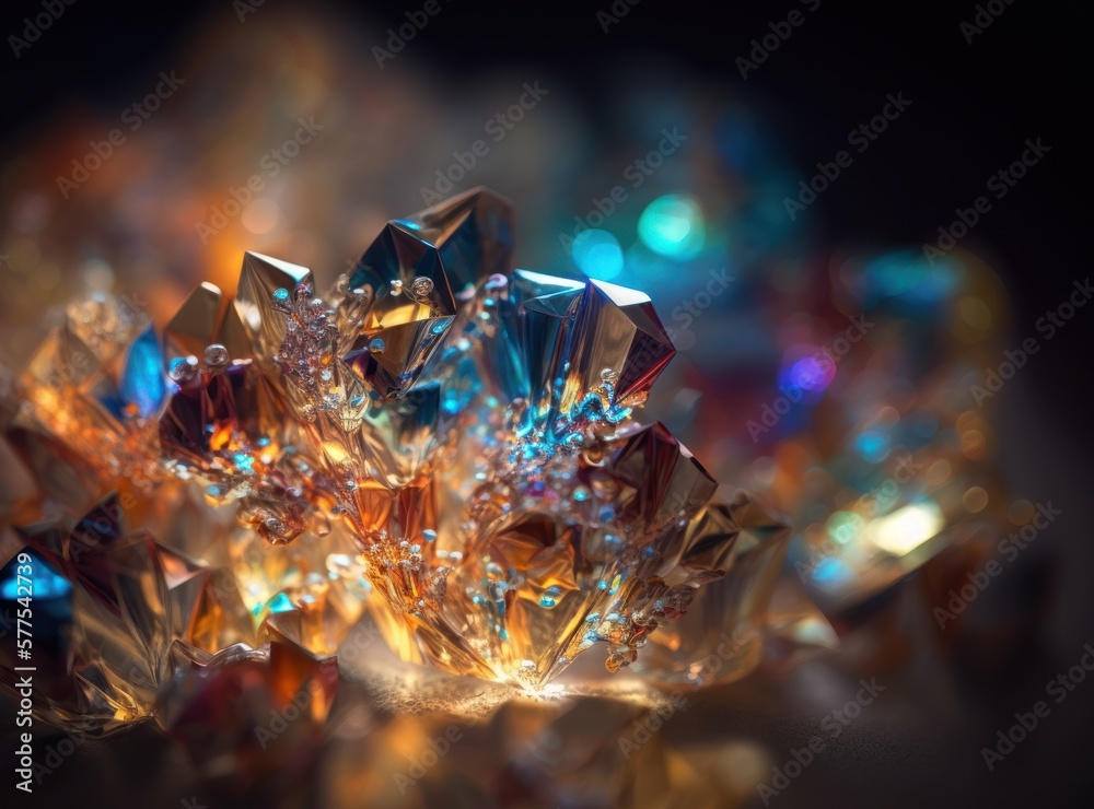 An endless fractals made of translucent multicolored crystals natural gemstone Generative AI technology An endless fractals made of translucent multicolored crystals natural gemstone Generative AI technology
