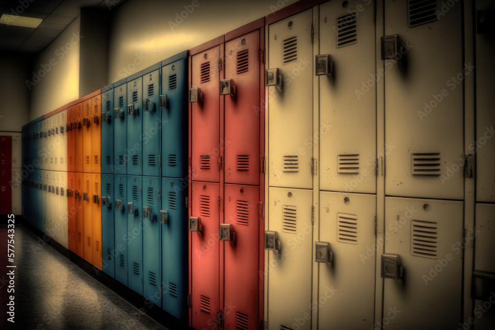 College Lockers school (AI Generated)
