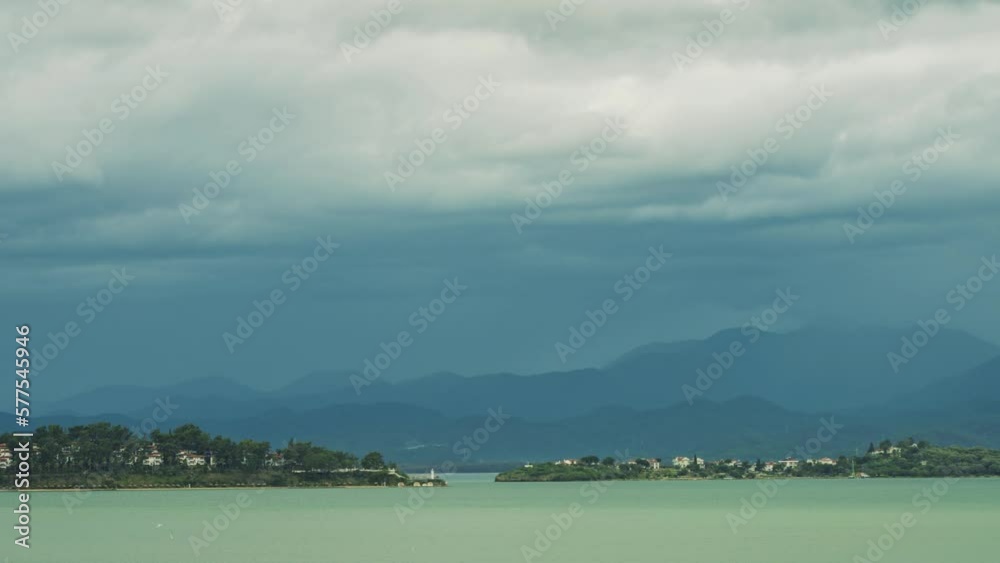 Clouds above the mountains and sea. Time lapse video. 4k footage UHD 3840x2160 Clouds above the mountains and sea. Time lapse video. 4k footage UHD 3840x2160