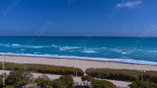 Cute aerial view of beautiful Hollywood city beach in Florida USA