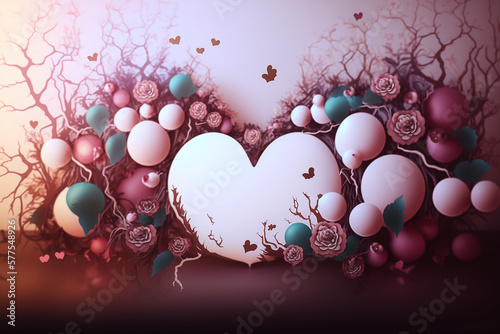 fundo decoratico balões de coração feliz dia dos namorados  photo