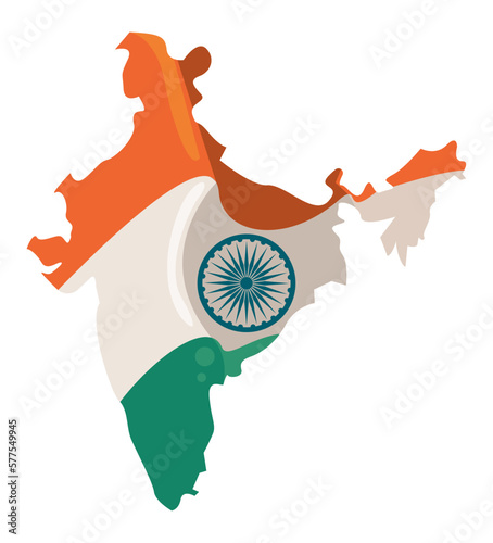 india flag in map