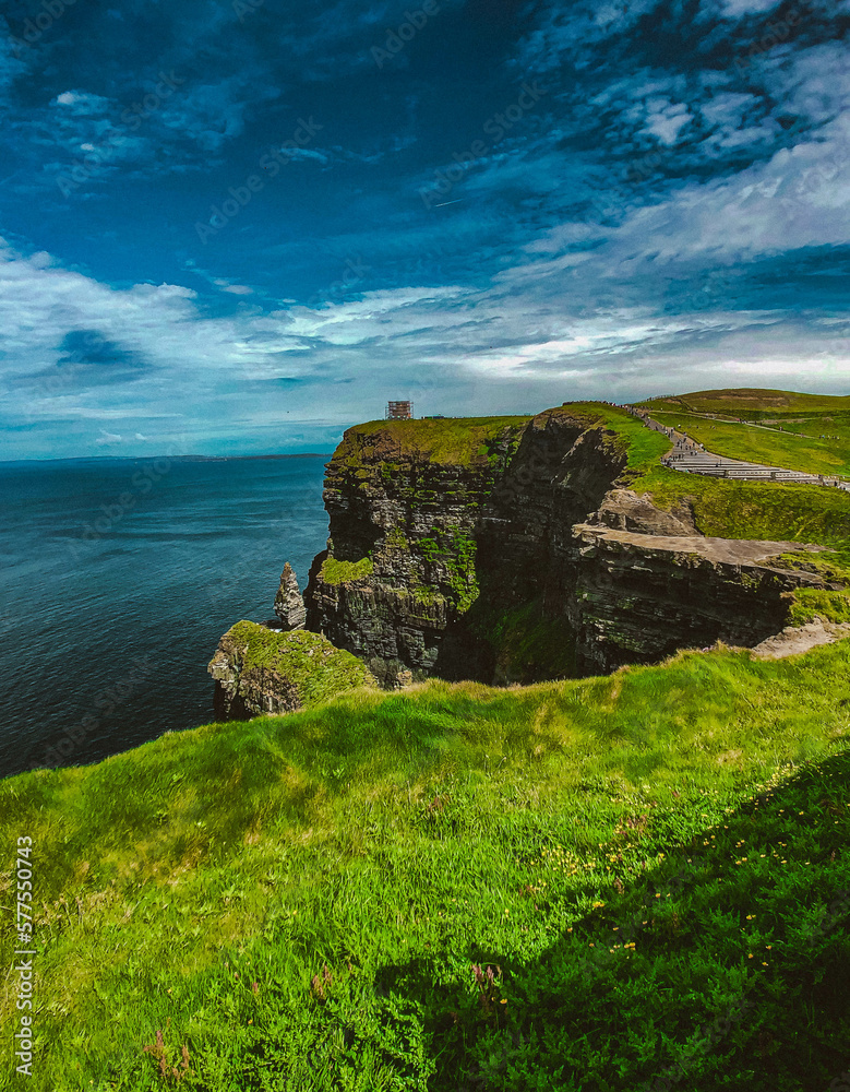 Cliff Of Moher in ireland surrounded by the Atlantic's Ocean