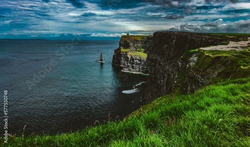 Cliff Of Moher in ireland surrounded by the Atlantic's Ocean