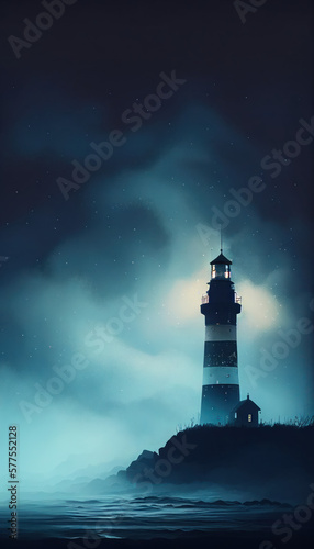 Lighthouse in a sea