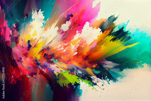Colourful abstract painted fractal art