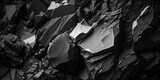 Texture of black and white rocks Close-up of dark gray stones for design, crumbled and broken, Generative AI
